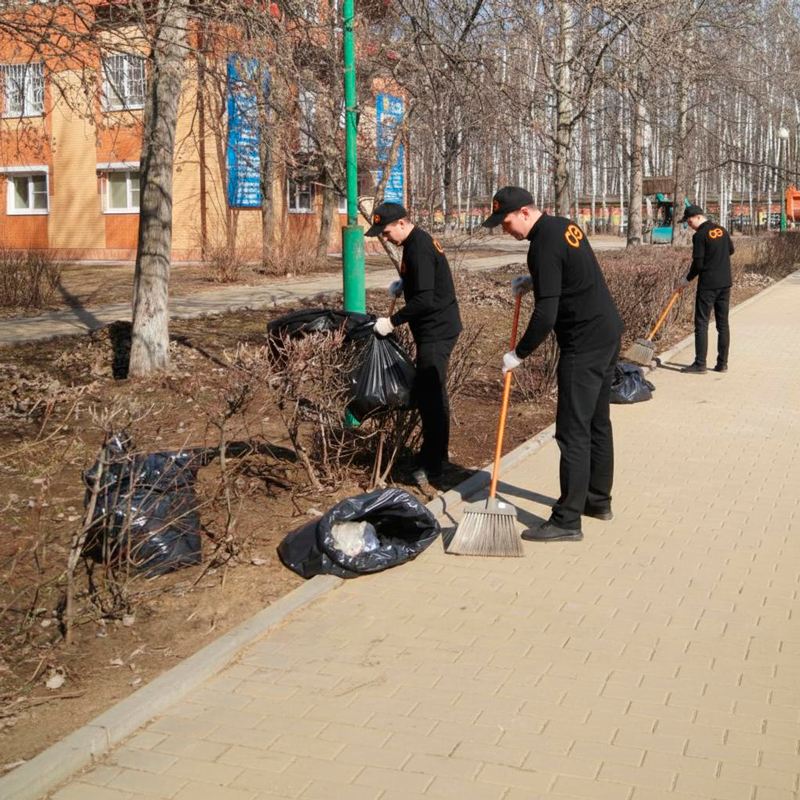 Уборка листьев в Брянке